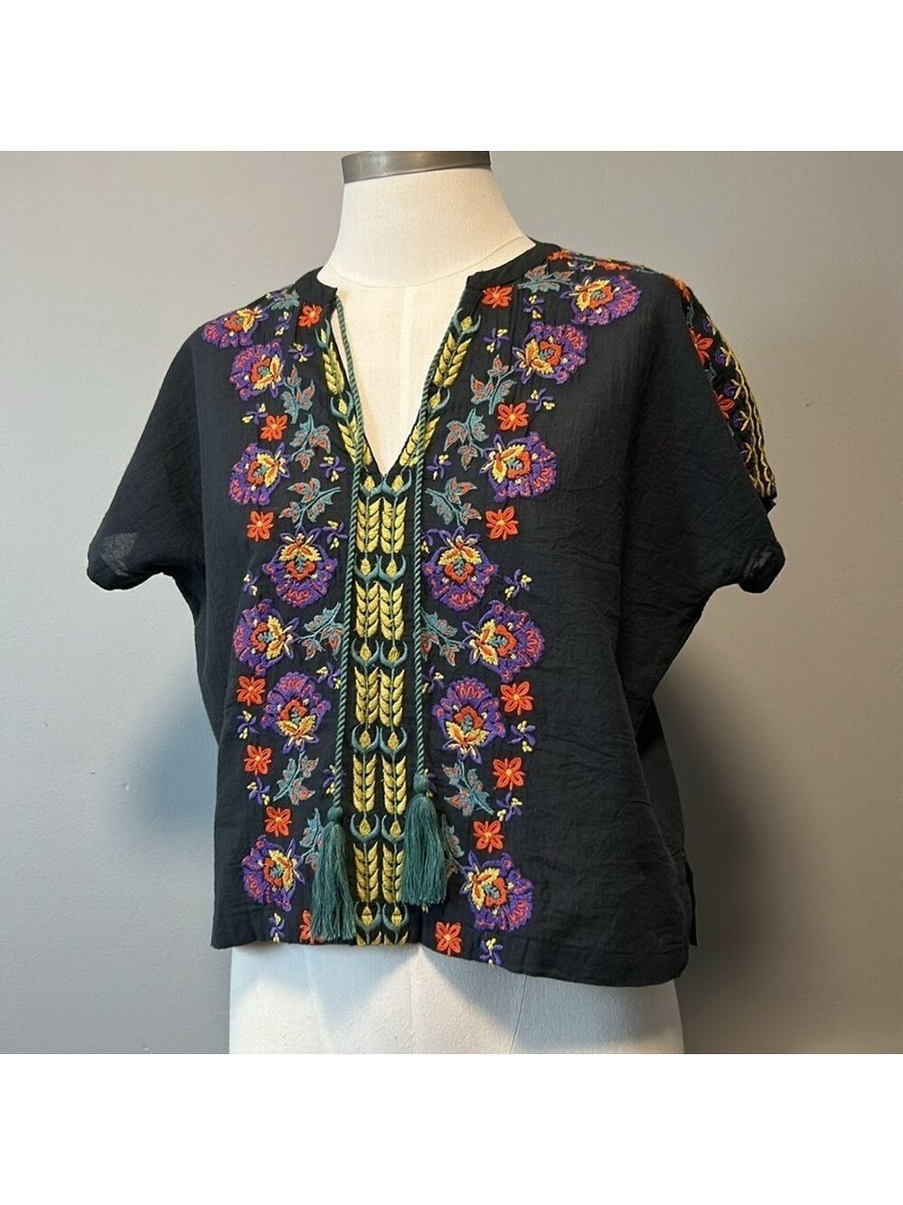 Natural Life Boho Floral Embroidered Top